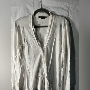 Linen light cardigan by Lauren Ralph Lauren in white